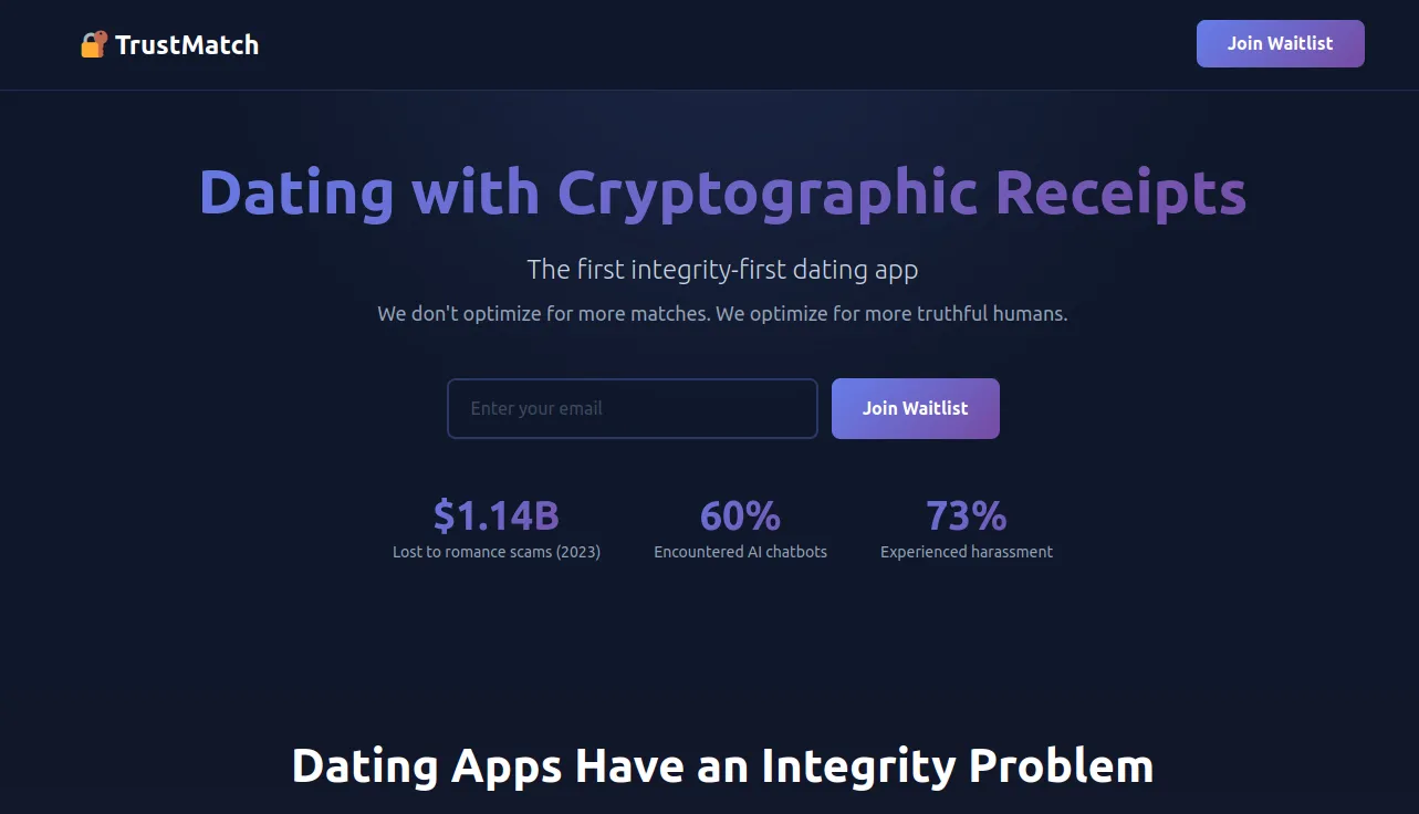 Integrity landing page